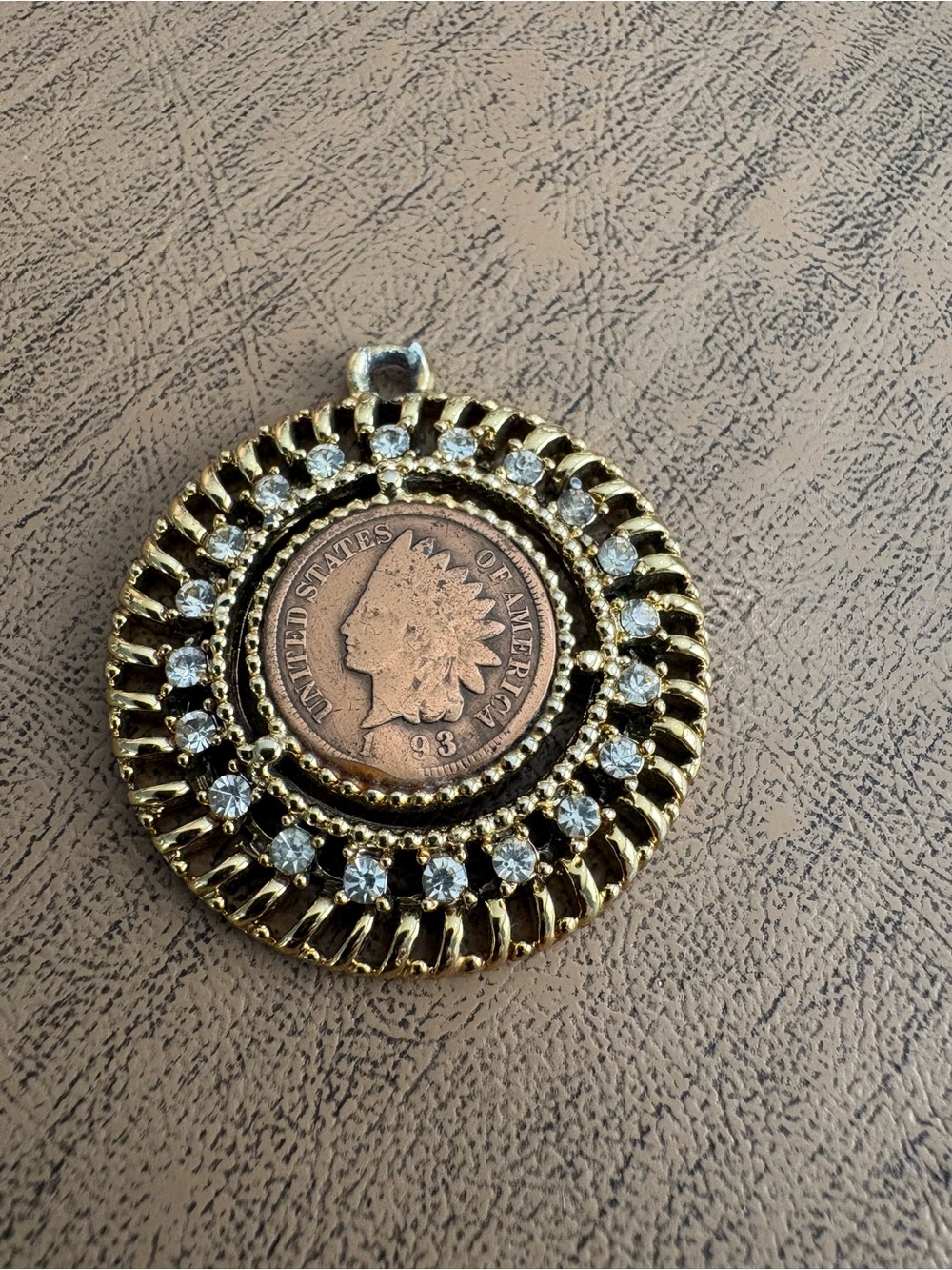 Vintage-Inspired Gold and Copper Coin Pendant